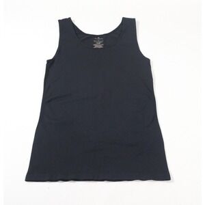 Worthington Tank Top Women L/XL Black Suitable Seamless Scoop Neck Stretch Basic